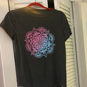 Mandala Graphic Tee - dark grey